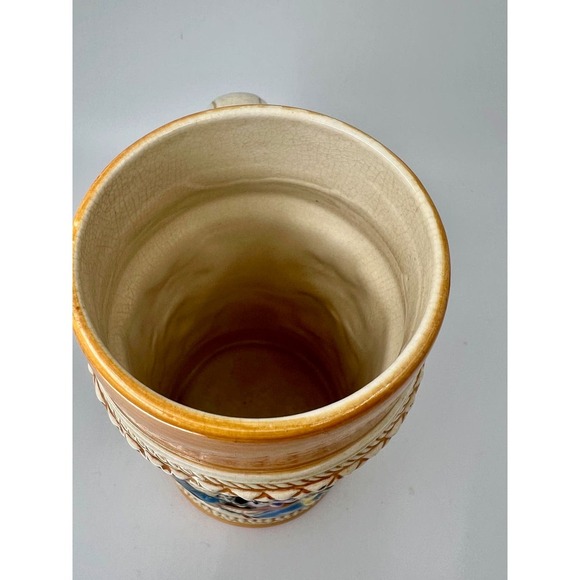 VINTAGE BEER STEIN/MUG MADE IN OCCUPIED JAPAN HAND PAINTED RAISED ARTWORK DESIGN - Picture 5 of 7